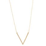 18K Gold Pavé V Necklace