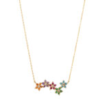 18K Gold Array Of Flowers Necklace