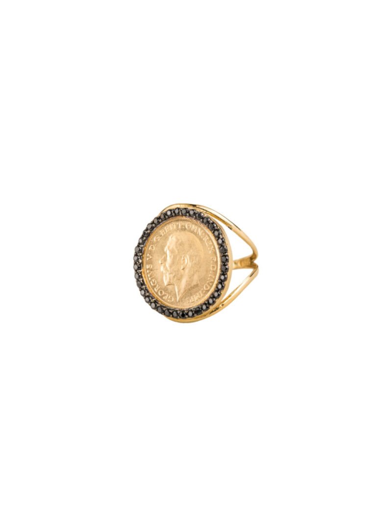 18K Gold Radiant Half Lira Ring