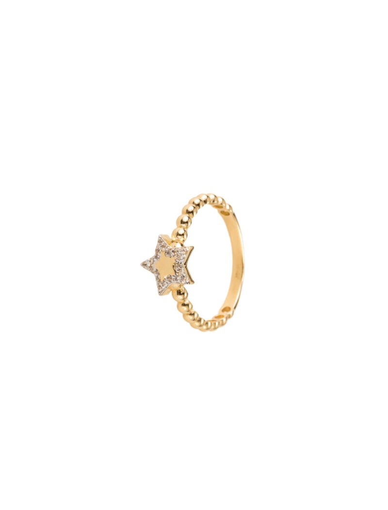 18K Gold Bubbly Star Ring