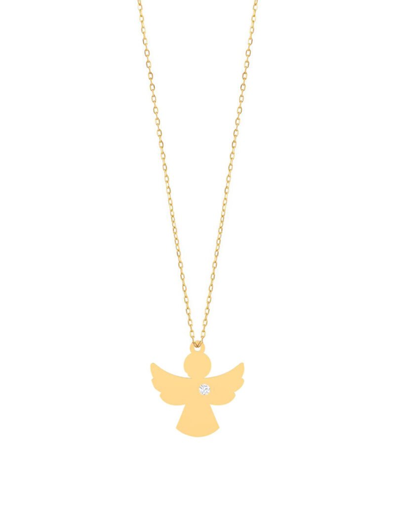 18K Gold Angel Diamond Kids Necklace