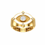 18K Gold Bold Evil Eye Enamel Ring