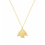 18K Gold Lebanese Cedar Necklace