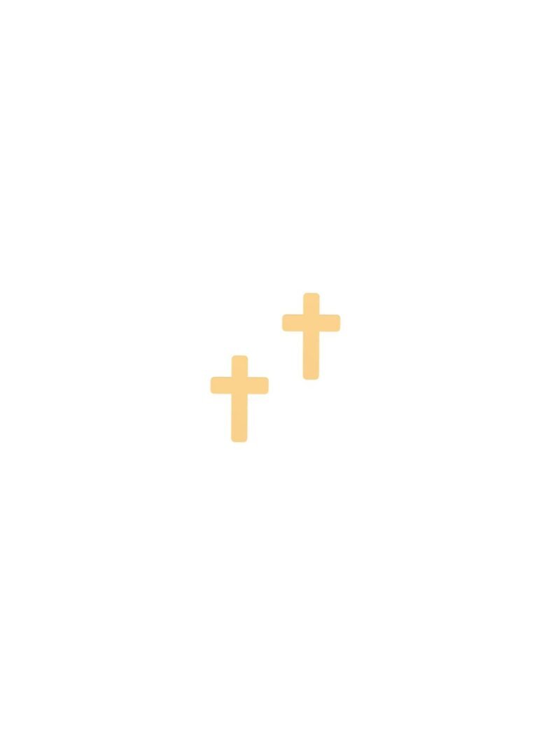 18K Gold Cross Earrings