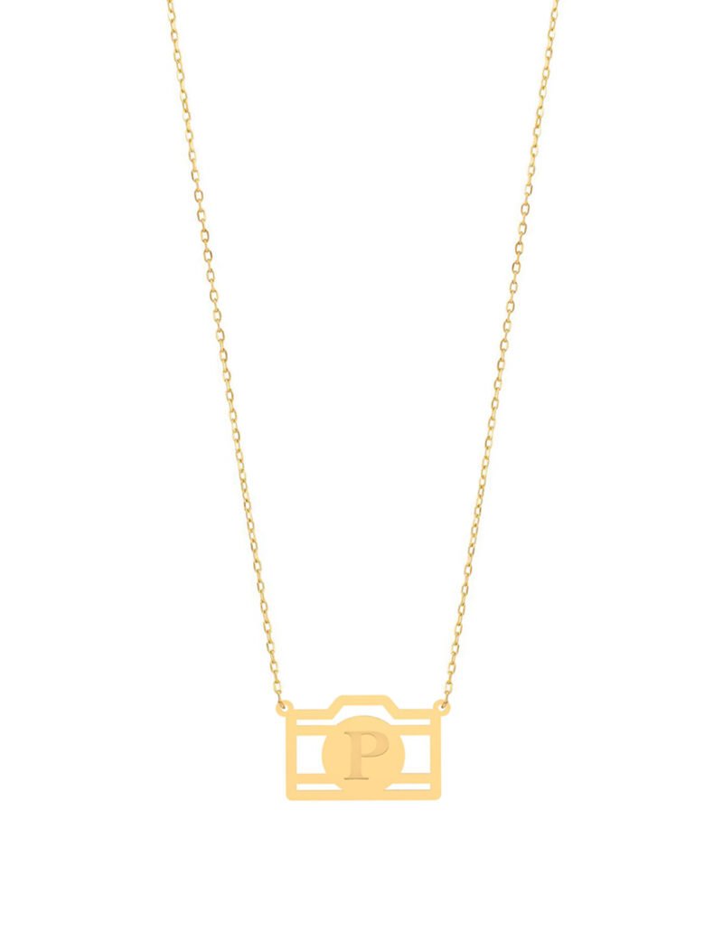 18K Gold Customized Camera Necklace