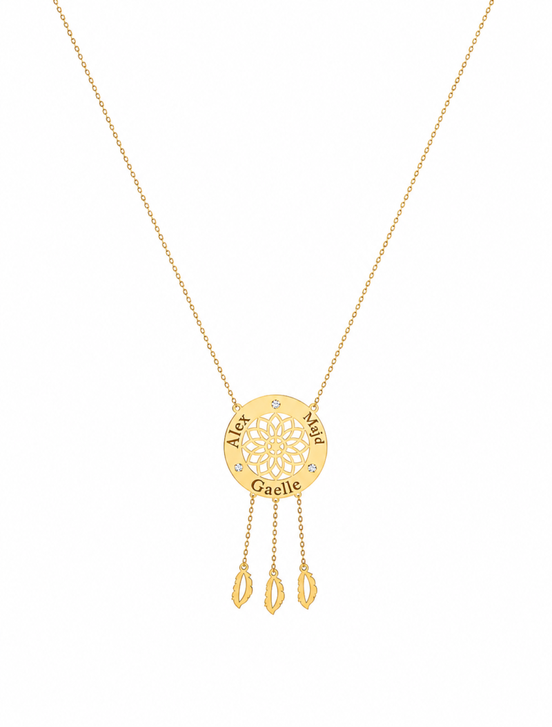 18K Gold Customized Dream Catcher Necklace