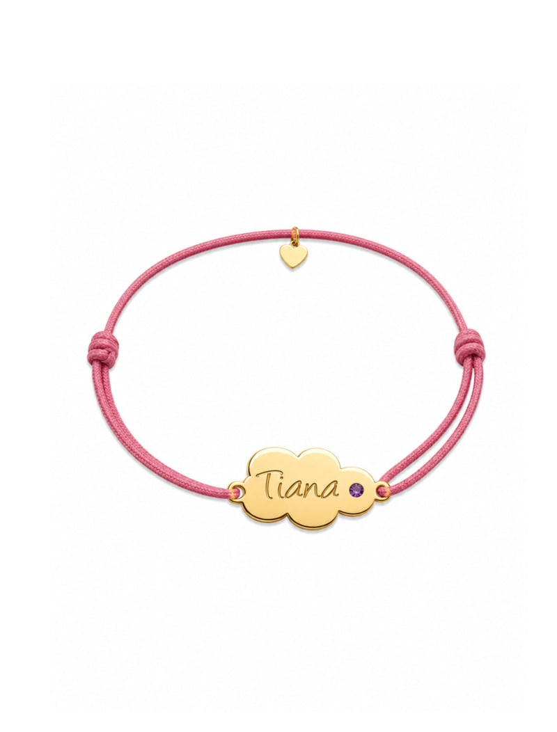 18K Gold Customized Head In The Clouds Newborn Bracelet