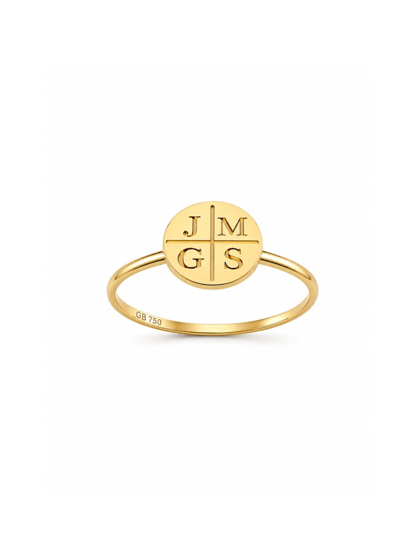 18K Gold Customized Initials Eternity Ring