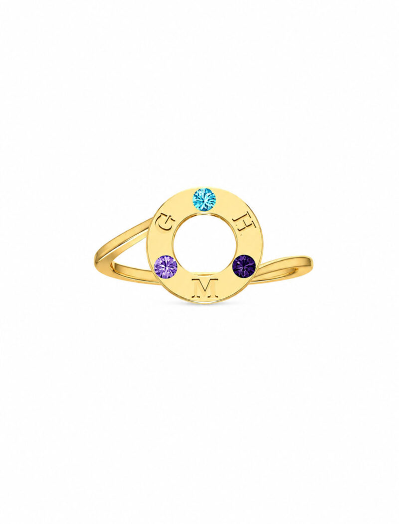 18K Gold Customized Open Circle Ring