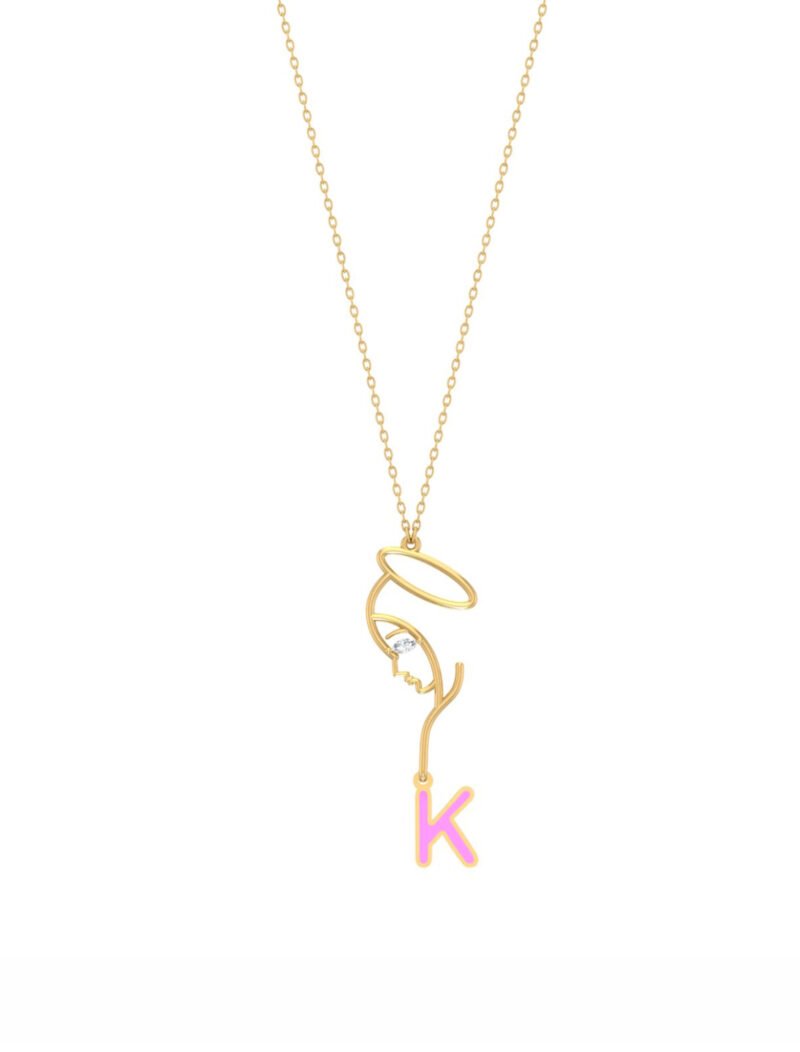 18K Gold Customized Virgin Mary Wire Kids Necklace