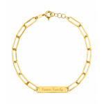 18K Gold Engraved Custom Plate Bracelet
