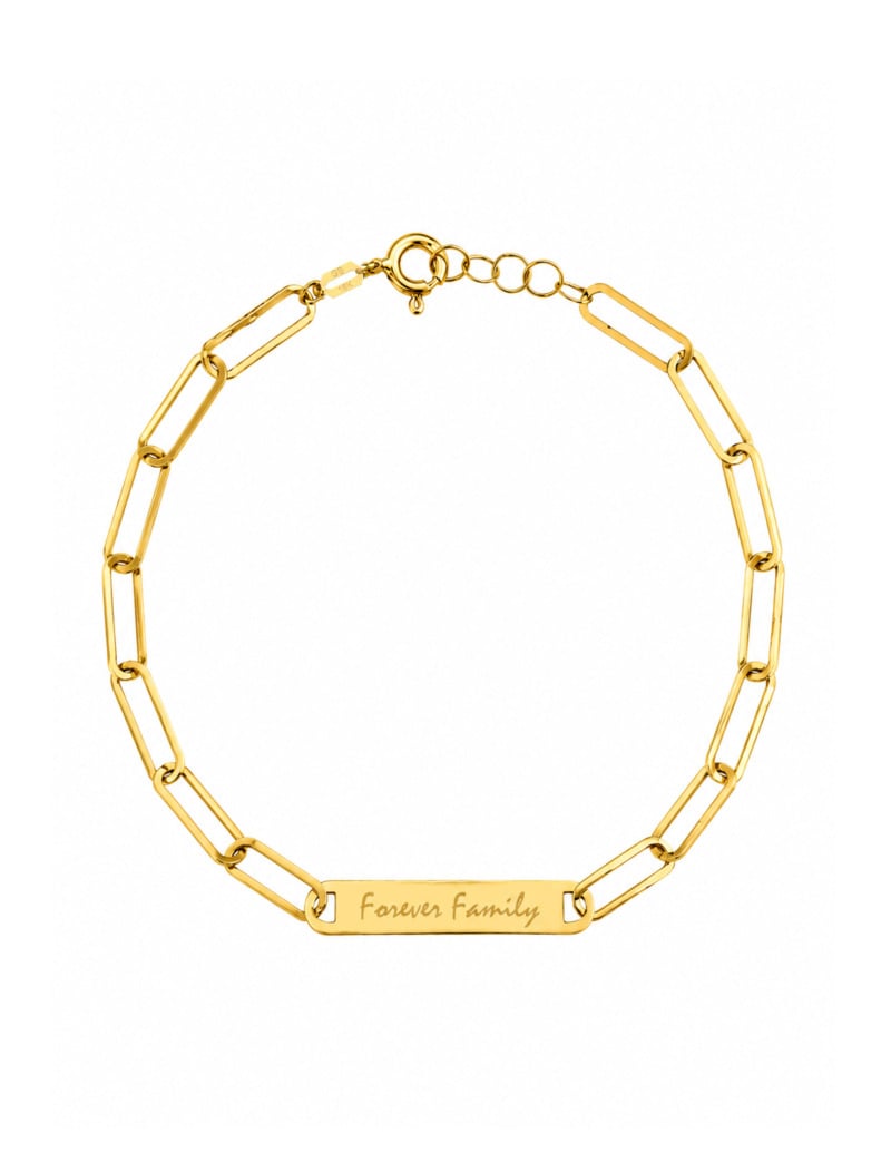 18K Gold Engraved Custom Plate Bracelet