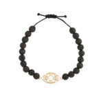 18K Gold Evil Eye Volcano Beads Men Bracelet