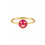 18K Gold Heart Eyes Emoji Ring