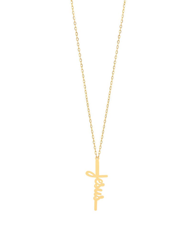 18K Gold Jesus Kids Necklace