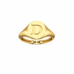 18K Gold Large Letter Signet Ring