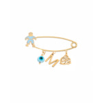 18K Gold Mashallah Boy Newborn Safety Pin
