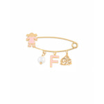 18K Gold Mashallah Girl Newborn Safety Pin