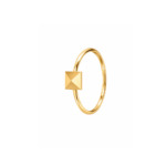 18K Gold Pyramid Stud Ring