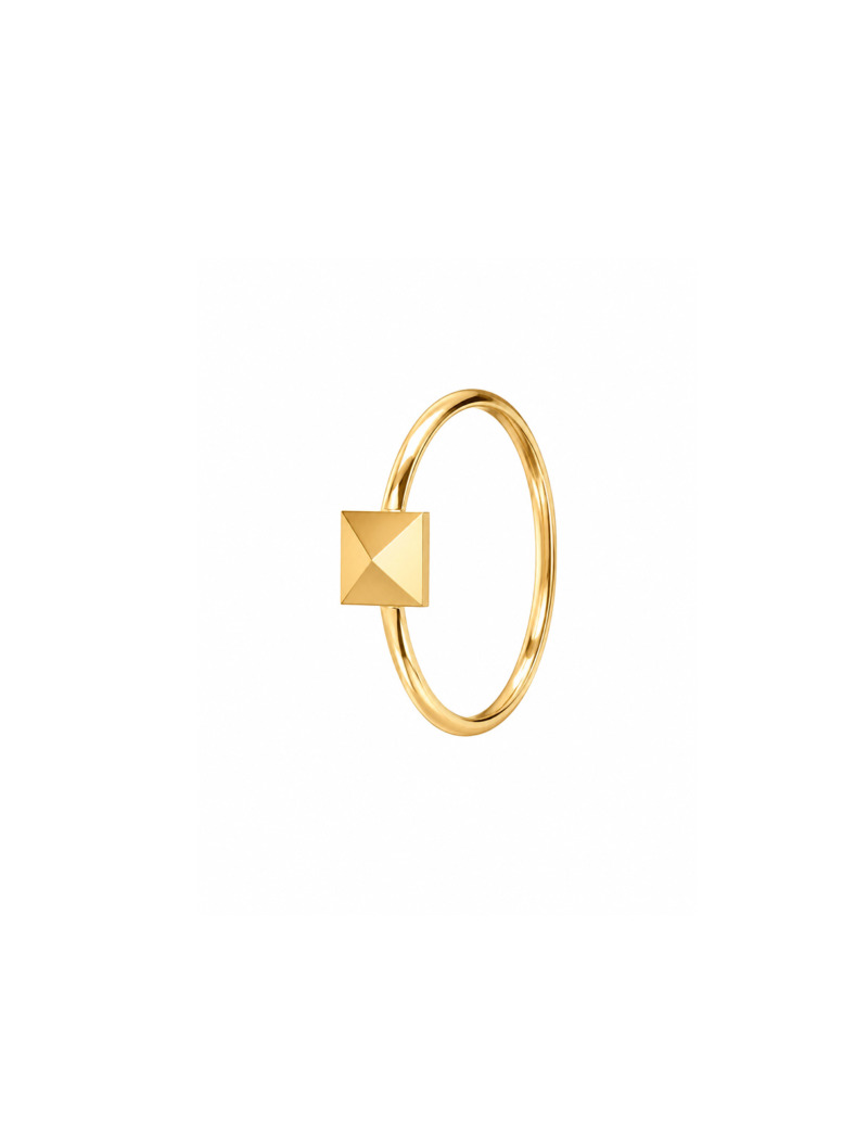 18K Gold Pyramid Stud Ring