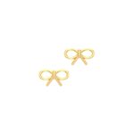 18K Gold Refined Bow Earrings