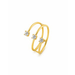 18K Gold Triple Sparkle Ring