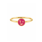 18K Gold Winking Face Emoji Ring