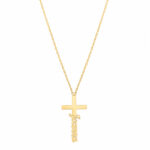 18k gold customized cross necklace