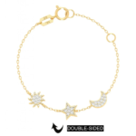 18K Gold Double Sided Celestial Bracelet