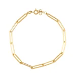 18K Gold Elongated Paper Clip Bracelet