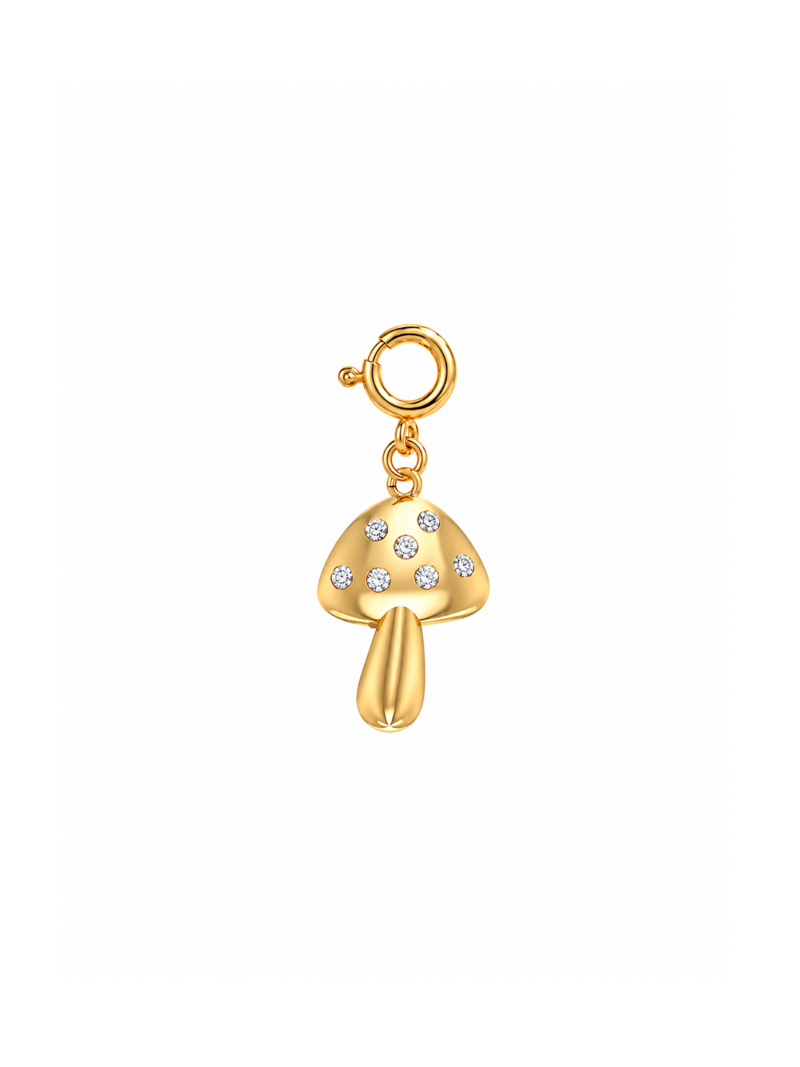 18K Gold Mystic Mushroom Charm