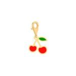 18K Gold Juicy Cherry Charm