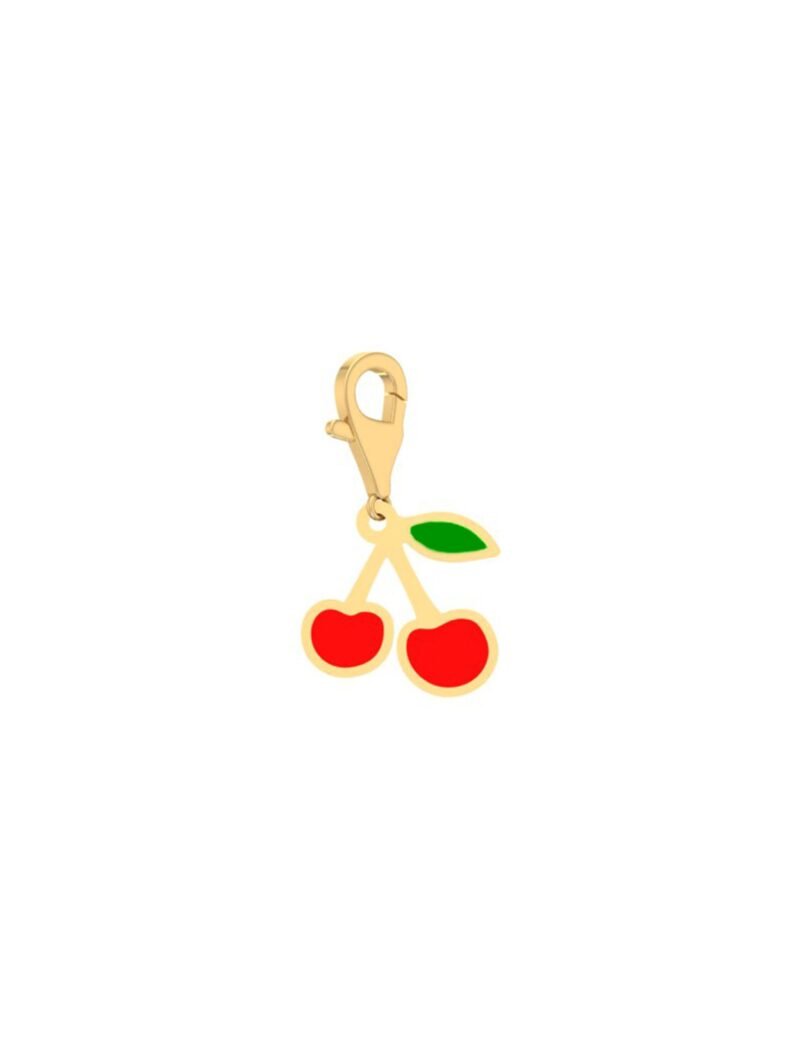 18K Gold Juicy Cherry Charm