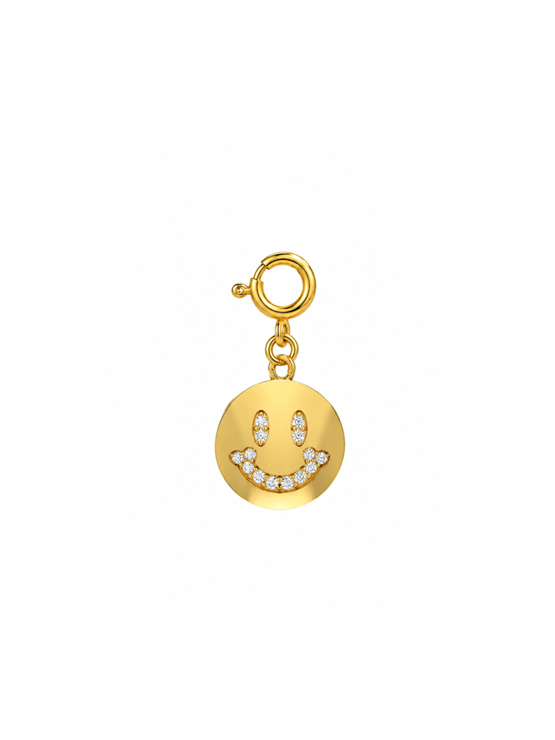 18K Gold Smiley  Face Charm