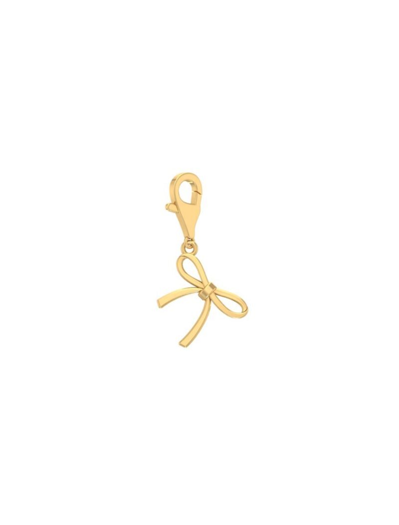 18K Gold Delicate  Bow Charm