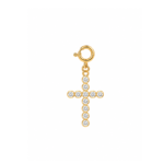 18K Gold Sparkly Cross Charm