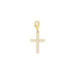 18K Gold Sparkly Cross Charm