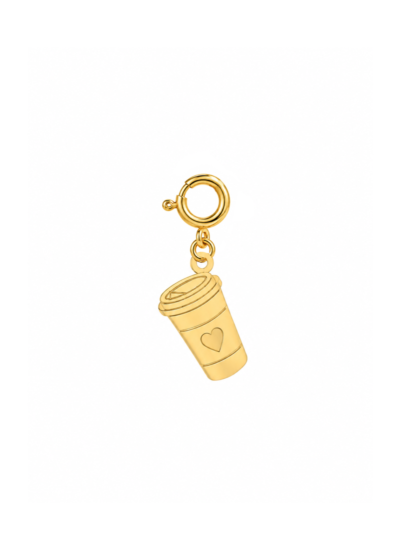 18K Gold Coffee Lover Charm