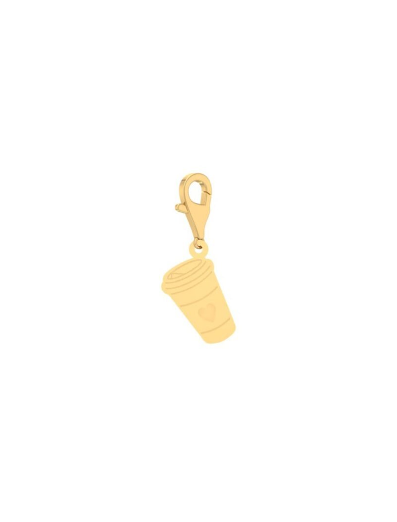 18K Gold Coffee Lover Charm