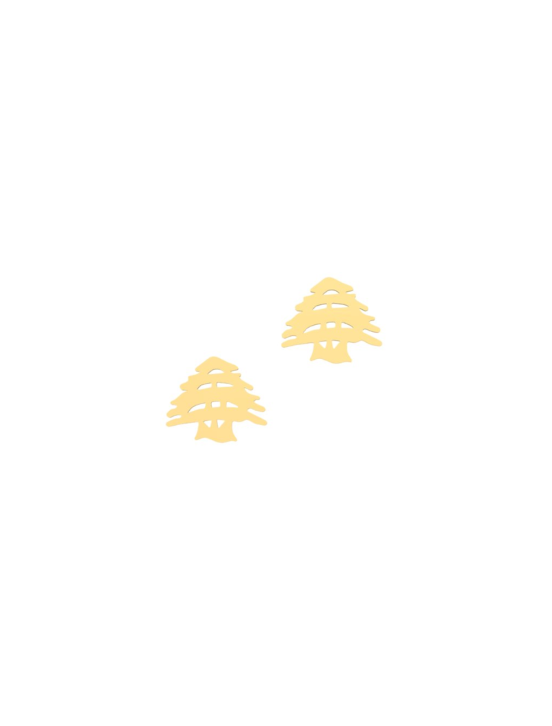 18K Gold Cedar Of Lebanon Earrings