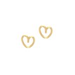 18K Gold Sweet Wire Heart Earrings