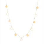 18K Gold Dangling Enamel Disk Necklace