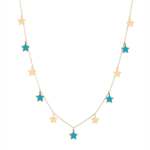 18K Gold Dangling Glitter Enamel Star Necklace