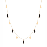 18K Gold Dangling  Enamel Lozenge Necklace