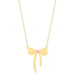 18K Gold Feminine Bow Necklace