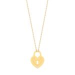 18K Gold Vintage Heart Diamond Necklace