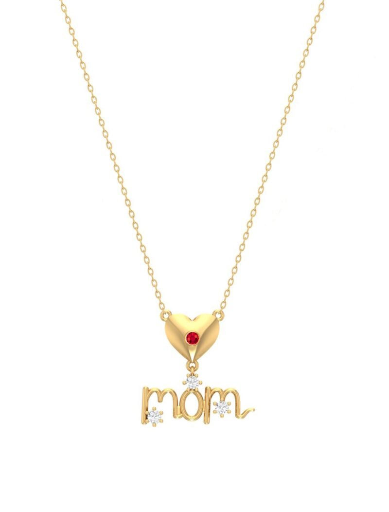 18K Gold Sparkling Mom Necklace