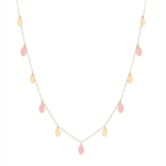 18K Gold Dangling Enamel Ellipse Necklace