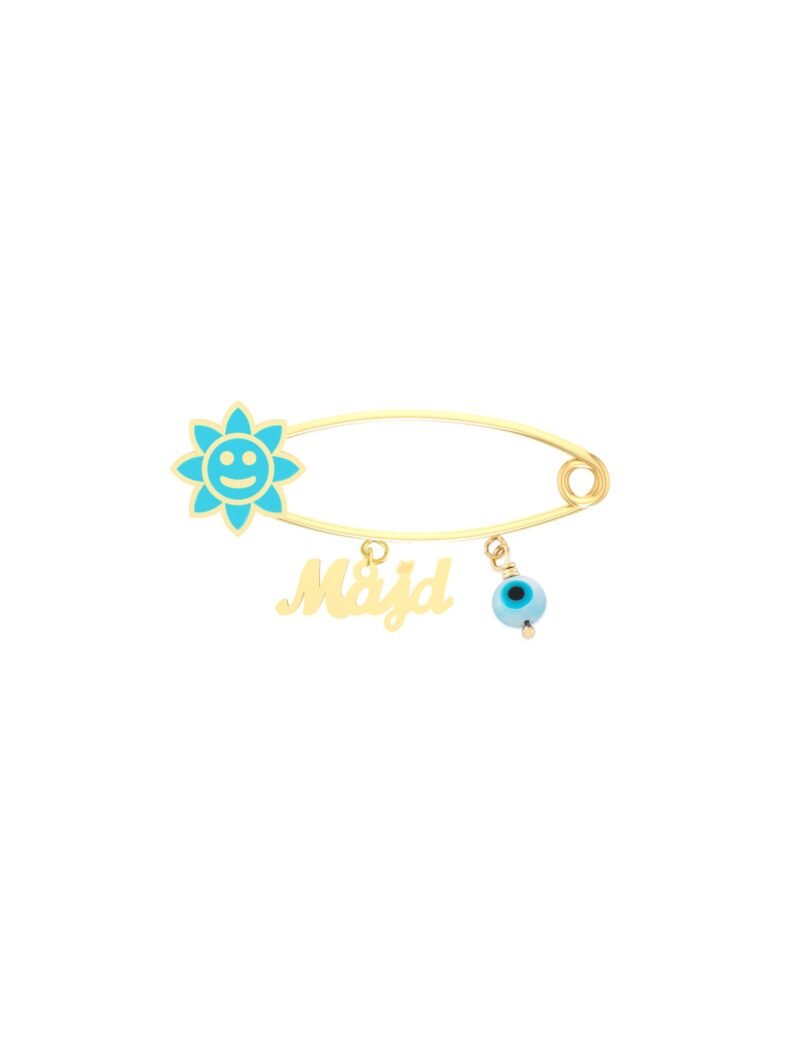 18k Gold Shining Sun Newborn Safety Pin