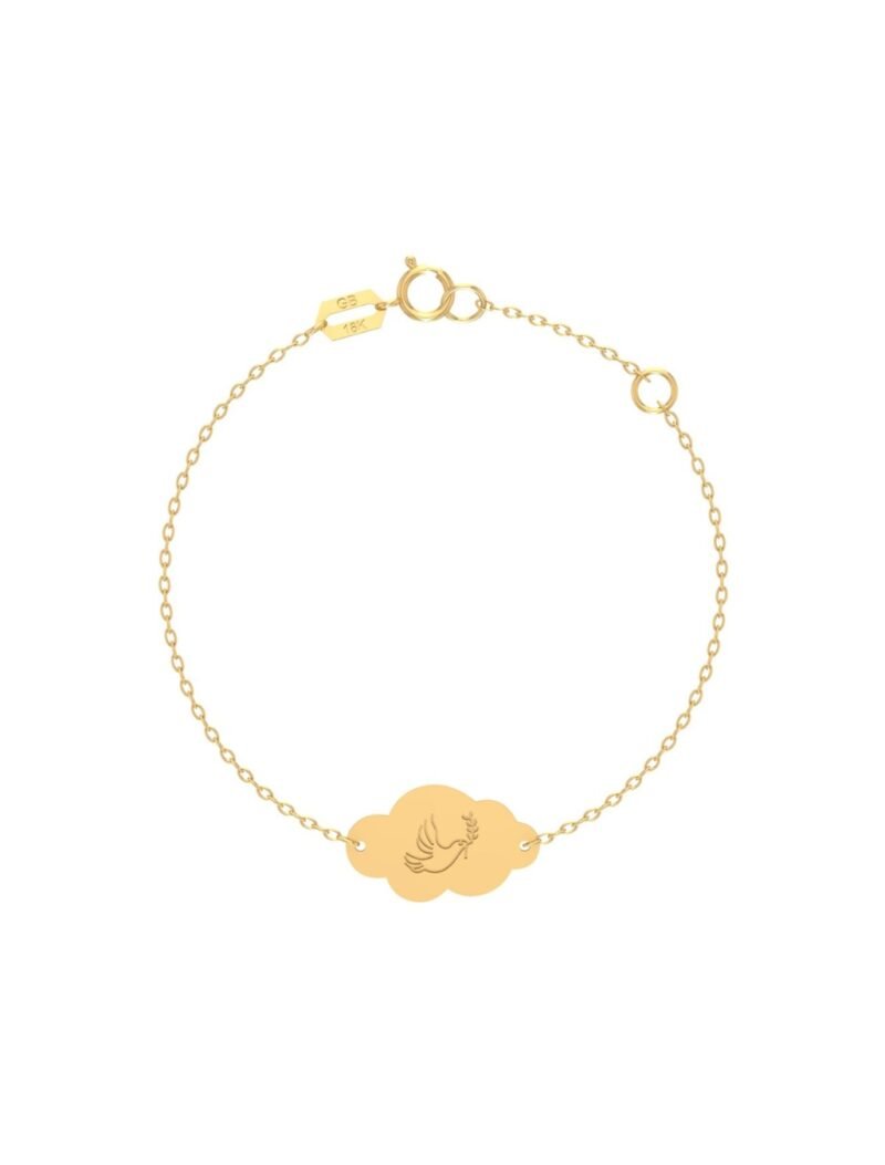 18k Gold Peace Newborn Bracelet